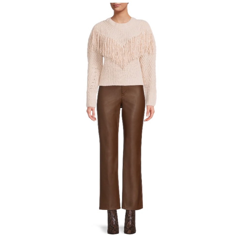 No Boundaries Junior’s High Rise Faux Leather Pants Hot Chocolate - Picture 2 of 5